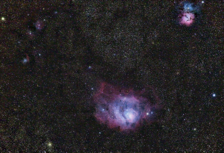 M20 - Trifid nebula and M8 Lagoon Nebula